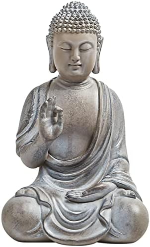 Медитиращият Буда Статуя Фигурка, 6,7 см Буда Ведър Декоративен Седнала Смола Дзен Скулптура Украса за Дома Градина Открит вътрешен Двор Маса на Верандата на Двора ?