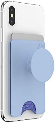 PopSockets PopWallet+ с взаимозаменяеми плота: дръжка за телефон, поставка за телефон и портфейла си, за картички, Подвижна, метличина цвят