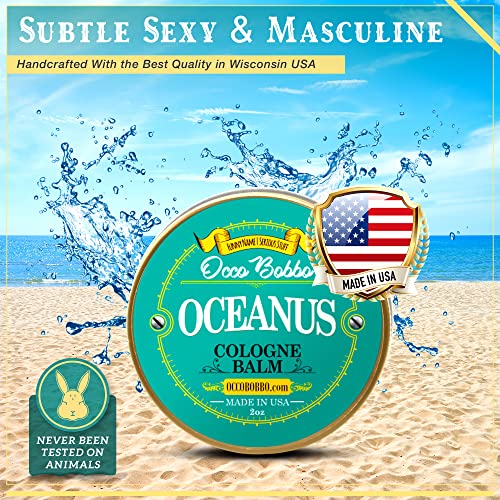 Occo Bobbo - Мъжки Парфюм Oceanus Solid - Произведено в САЩ - Чист мъжки аромат - Всички естествени съставки - 2 грама