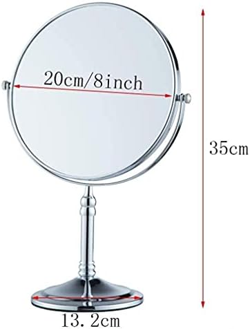 Малко Огледало KAPOHU, огледало за грим, Десктоп Двустранно огледало с 3-кратно увеличение, Завъртане огледало за баня на 360 °, Джобно огледало за грим (Цвят: златен Разм