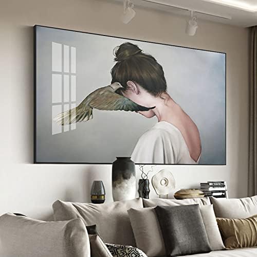 Instarry САМ 5D Диамантена Картина в Голям Размер, Красавицата и Птица, Кристали и Бродерия на кръстат бод, монтиран на стената Артистичен Интериор, Игрален Комплект от 3