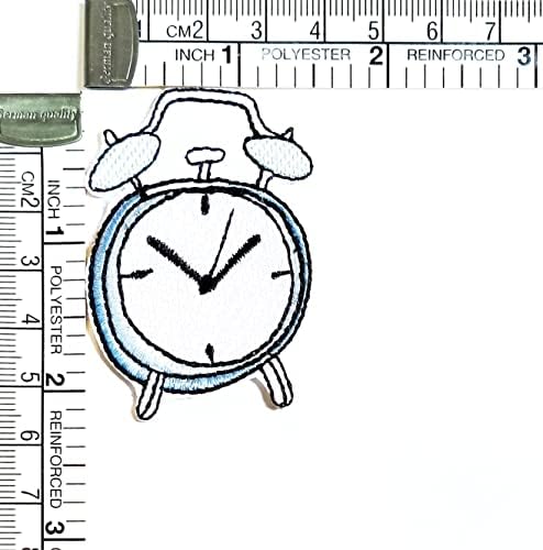 Kleenplus Син alarm clock Свирки Карикатура на Бродирани Iron Пришивной Икона за Дънкови Якета, Шапки, Раници, Блузи Етикети