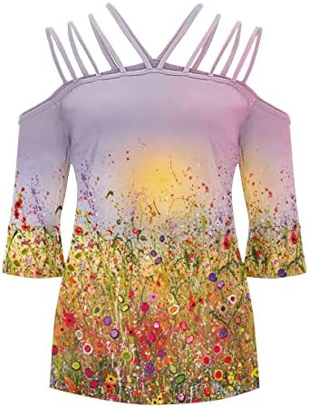 Блуза За Момичета, Лято-Есен, Къс Ръкав 2023, Модерен Памук Топ с Кръгло Деколте и Графичен Дизайн, Ежедневен