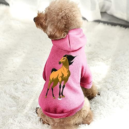 Жълт Кон Модни Блузи за Домашни Любимци Меки Топли Дрехи За Кучета от Траен Пуловер за Домашни Любимци с Шапка XL