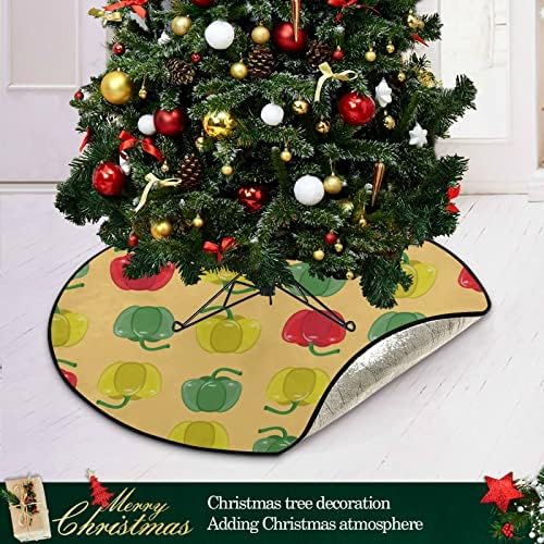 JIUCHUAN Коледно Дърво Поставка Мат Водоустойчив черен Пипер Цветен Жълт Зелен Червен Коледа Мат 28,3 Инча Коледно