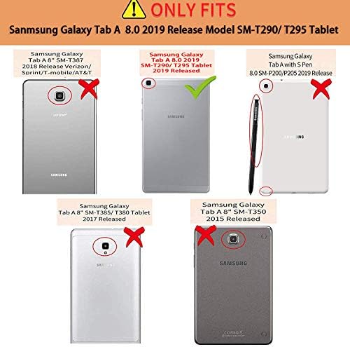 Калъф Galaxy Tab A 8,0 см 2019 година на издаване, една Чанта-портфейл SM-T290/T295/T297, Защитно покритие-Поставка