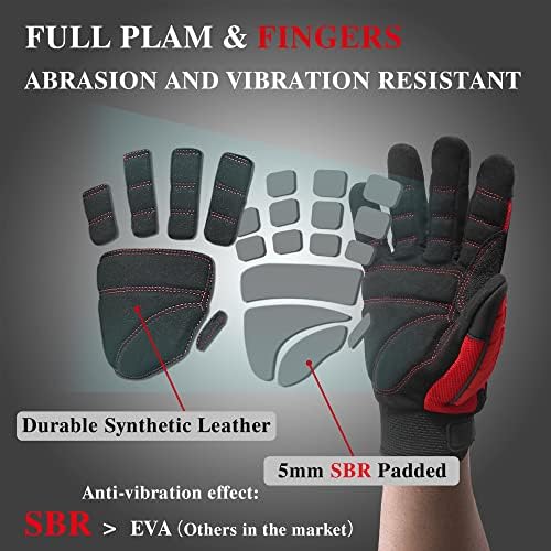 Анти-вибрационни Ръкавици HANDLANDY, Плънка от SBR, Удароустойчив Ръкавици TPR Protector, Мъжки, Работни Ръкавици Уреди (Големи)
