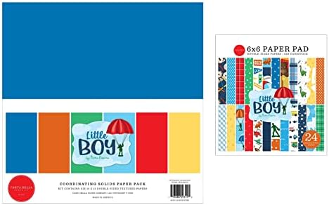 Комплект Carta Bella Paper Collection: Плътна хартиена опаковка за момченце 12 x 12 + Двустранен хартиени опаковки за момченце 6 x 6