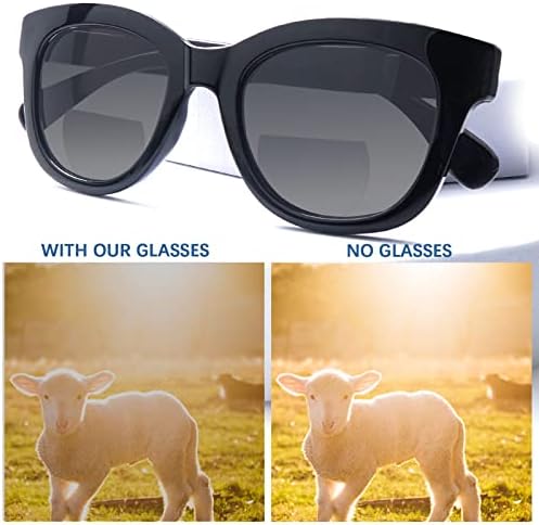 COJWIS 4 опаковки Бифокальных Слънчеви очила за четене, за Жени и за мъже, защита от ултравиолетови лъчи за