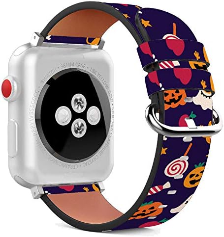 Съвместим с Apple Watch - 38 mm / 40 mm / 41 мм (серия 7/6/5/4/3/2/1) Кожена гривна със закопчалка от неръждаема стомана