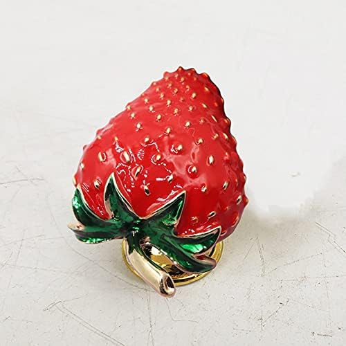 търговска марка Mizhang апликации ягоди дръжки 4 бр Красиви Плодови апликации ягоди дръжка Дръжка Чекмедже на Шкафа