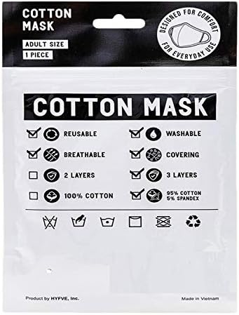 Мъжки Памучен защитен множество моющаяся 3-слойная модни маска за лице Премиум-клас унисекс (ТЪМНО СИНЬО 5PK)