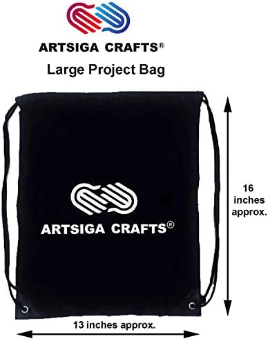 Набор от куки WonderArt Caron Classic с капаче 20 x 30 см (готов размер) Фундаменталния комплект с 1 чанта за diy Artsiga