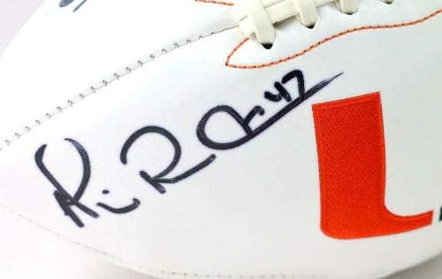 Майкъл Ървин С автограф на футболен лого Маями Хърикейнс - Свидетел на Бекет - Футболни топки Колеж С автограф