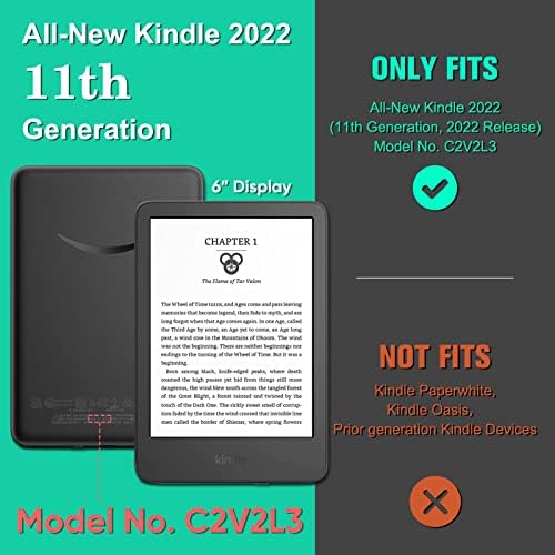 Калъф Fintie за изцяло нов Kindle (11-то поколение, випуск 2022 г.) - Противоударная корици от естествена кожа в