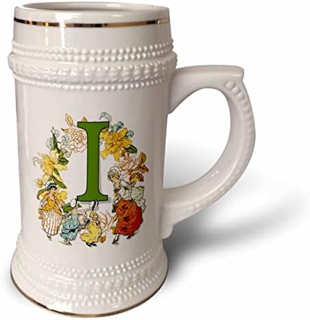 Триизмерна Красива Реколта викторианската чаша с монограм Кейт Грийнуей, Буквата I, 22 грама (stn_356308_1)