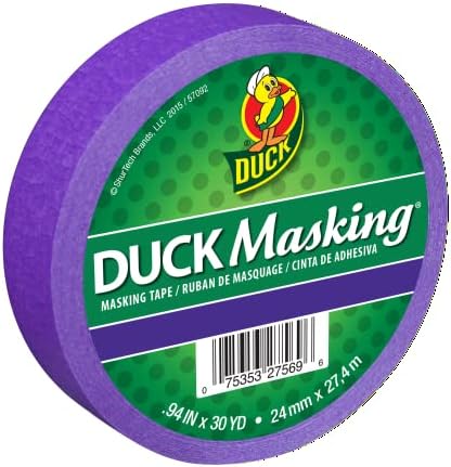 Тиксо Duck Brand Color, Лилаво, .94 инча x 30 ярда, 6 ролки
