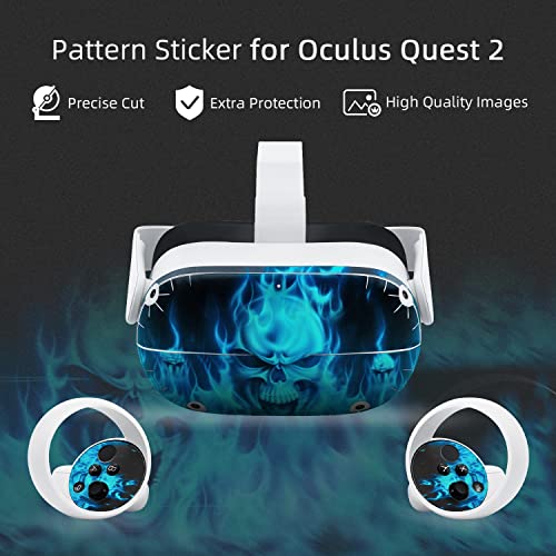 Кожата етикети Wigearss за виртуална слушалки и контролер Oculus Quest 2, Етикети-прозорец винетка за Oculus Quest