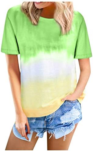 Дамски Тениски с Градиентным Модел NEARTIME, Блуза с кръгло деколте в Цвят Блок, Ежедневни Тениски С Къс