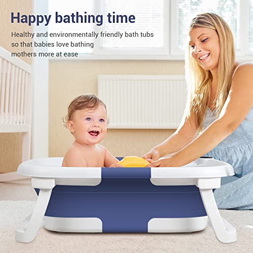 XCBYT Сгъваема детска баня - Преносима детска Баня за бебета и малки деца 0-3 години с Термометър за детска баня ℉ +