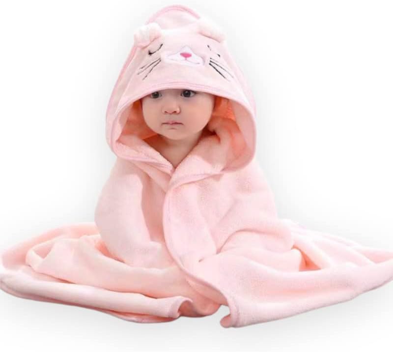 Бебешка хавлиена кърпа с качулка Мечката, Памучно, Сверхпоглощающее, Мек Бежов цвят