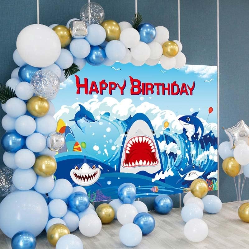 На фона на Акула, 5x3 фута, Украса за Парти в чест на рождения Ден на Акула, Банер за Деца Под Морската зона с Акули,