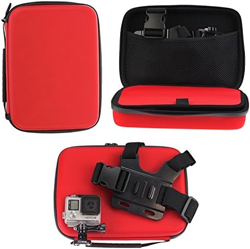 Удароустойчив калъф за екшън камери Navitech Red, който е съвместим с ультракомпактной, лека и здрава носимой