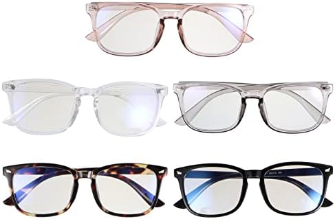 Mobestech 5 бр., Видео Очила За Възрастни, Принудителна Рамки За Четене, Дамски слънчеви Очила, Квадратни, UV, Мъжки, От