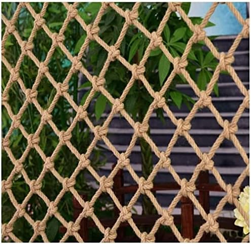 OUYOXI Мрежа за катерене, домашни любимци Детска Безопасност Конопляный Фон Стенни Декоративна мрежа от джутового въжета за тренировка на открито (отвор 8 мм на 10 см) В