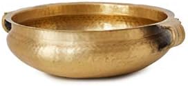 Щастливите пространство Всекидневна Златна Декоративна Купа от Кован метал, ръчно изработени от Месинг – идеален
