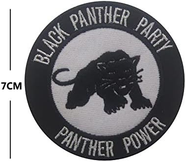 Бродирана нашивка Panther Power Black Panther Party Patch от 2 теми - BLM, Нашивка Panther Power с цип кука и контур