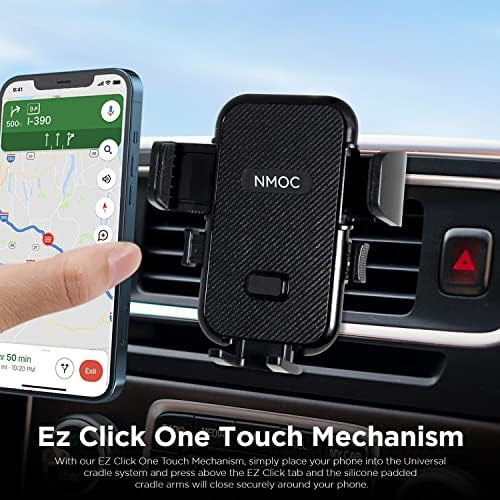 NMOC [Обновен] Кола за мобилен телефон с вентиляционным дупка от поликарбонат, закопчалка без ръка с регулируема