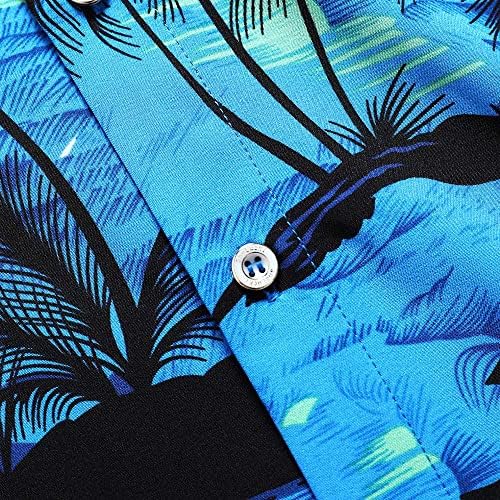 Хавайска Риза SheLucki за мъже, Летни Плажни Ежедневни Унисекс Ризи с Къс Ръкав и Копчета, Дрехи с Принтом Дланта