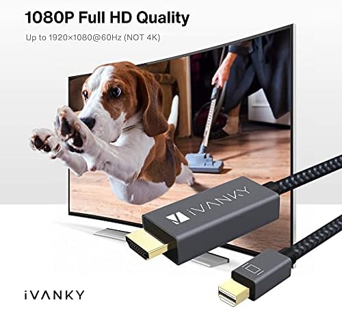 USB Адаптер C за HDMI + Кабел Mini DisplayPort към HDMI 【4K @ 60HZ】, Съвместима с MacBook Pro / Air, Surface Book, Samsung