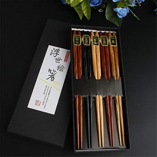 второ за кръгла Маса Модерен 5 Комплекта Многократно Натурални Пръчици За Хранене chopsticks Дървени Китайски Японски Отношение
