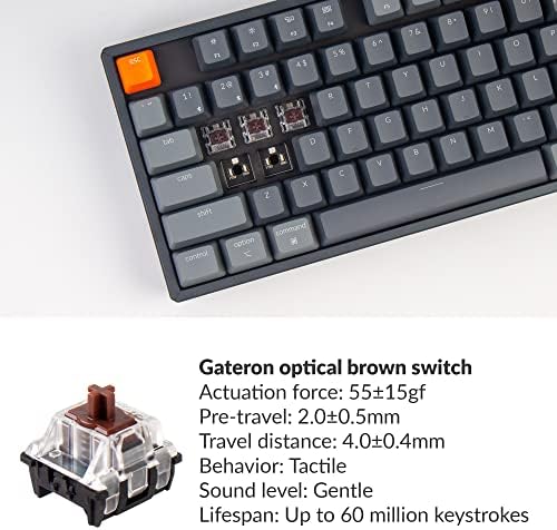 Ключодържател K8 с подредбата без клавиши RGB с гореща замяна, Bluetooth, Безжична Ръчна клавиатура с оптичен ключ Gateron Brown, Многозадачност, Кабелна Компютърна клавиатура T