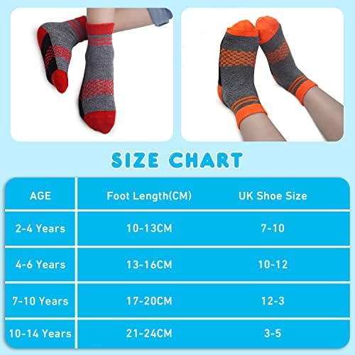 Чорапи за екипажа GENTABY Детски, Спортни Цветни Чорапи за момчета С Наполовина мека Подплата За Активни