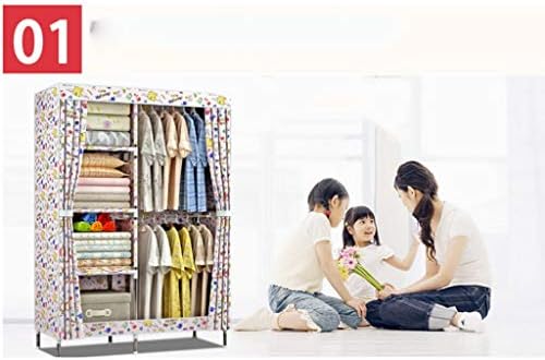 WSSBK Текстилен Гардероб Текстилен Сгъваем Портативен Шкаф За Съхранение на Мебели за Спални (Цвят: B)