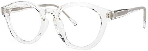 Zeelool Унисекс Модни TR90 Кръгли Очила с Блокиране на Синя Светлина, Компютърни Игри Точки Pierce OT038647