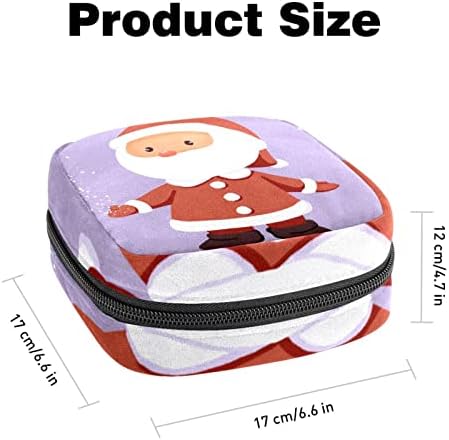 ORYUEKAN Чанта За Съхранение на Хигиенни Кърпички, Преносим Чанта за Жени и Момичета, Чанта за Купата на Менструална, Коледен Карикатура на Дядо Снежинка