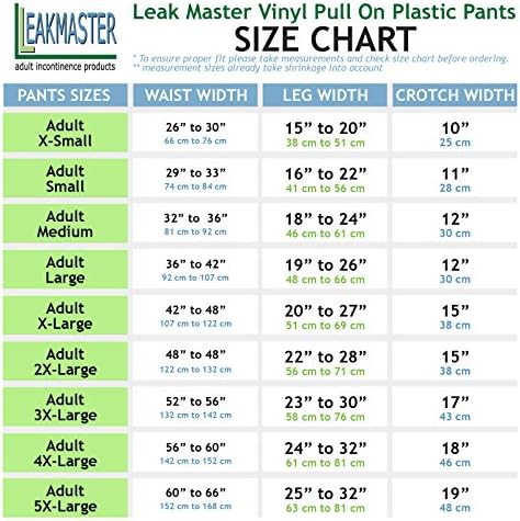 Утягивающие Винил пластмаса панталони LeakMaster за възрастни - Меки, Безшумни и монтиране Водоустойчиви Калъфи за Памперси при