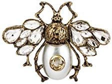 Брошка Knighthood От Бял и Морозного злато Power Dressing Bee С тапицерия Swarovski