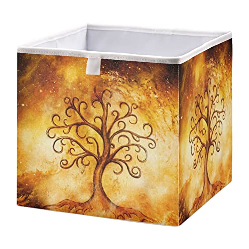 Кутия за съхранение на кубчета Дървото на живота, Сгъваеми кутии за съхранение, Водоустойчив кош за играчки,