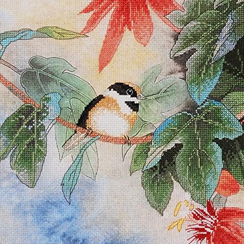 Комплект за бродерия на кръстат бод Xiu Crafts - Harmalapassionflowers | 2031202 | 25 x 20 Художник на Източна