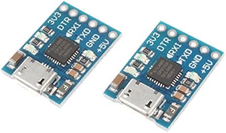 NOYITO CP2102 Сериен модул Micro USB към UART TTL 6-пинов Сериен конвертор STC Downloader (комплект от 2-те)