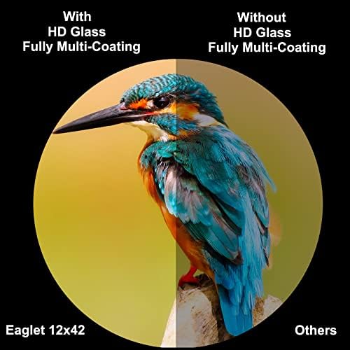 Бинокъл за възрастни с осъвременяването на адаптер за телефон - Eyeskey Eaglet 12x42 HD Бинокъл за наблюдение на птици,