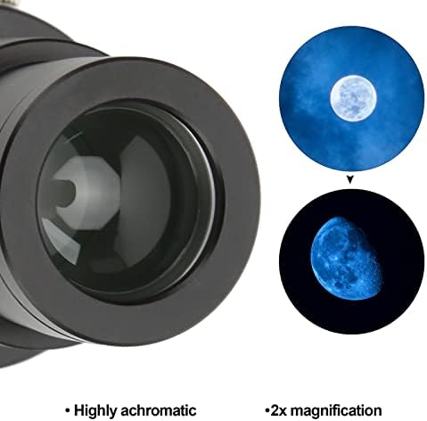 Окуляр телескоп DAUERHAFT 2X 1,25 инча, Широка съвместимост 1,25 инча, 2 лещи на Барлоу FMC Зелен Филм, за да се Наслаждавате на Гледката