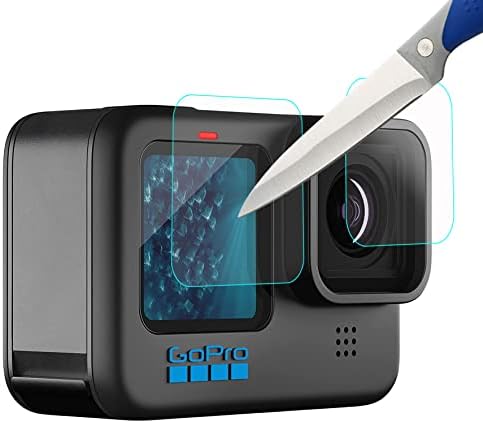 Mr.Щит [3 опаковки] Защитно фолио за екшън камери GoPro Hero 11 / GoPro Hero 10 / GoPro Hero 9, [Задната част + обектив + предна] 3 опаковки [9 бр] [Закалено стъкло] [Японското стъкло твърдост
