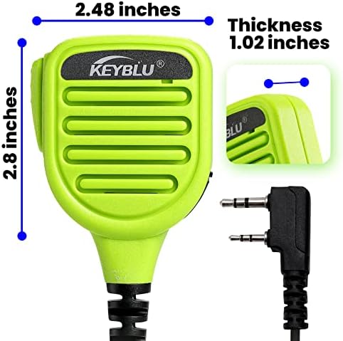 KEYBLU Водоустойчива Лента на говорителя с микрофон, 2-пинов двустранен радиомикрофон с аудиоразъемом 3,5 мм, съвместим
