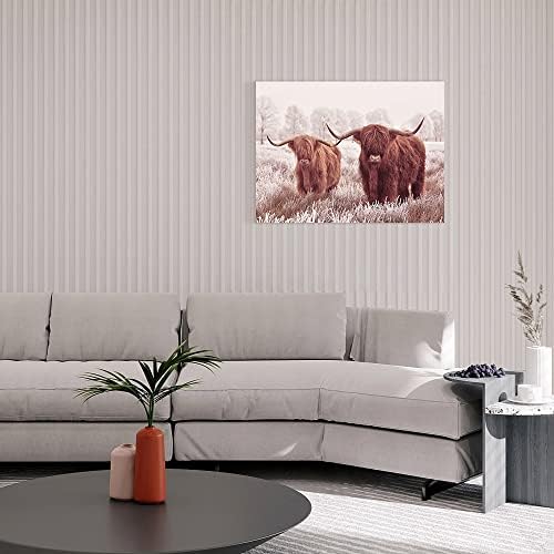 ПРЕДИ Монтиране на Изкуството Високопланинско Крави Кафяви Картини с Изображение на Високопланинско Крави Декор на стените Селска